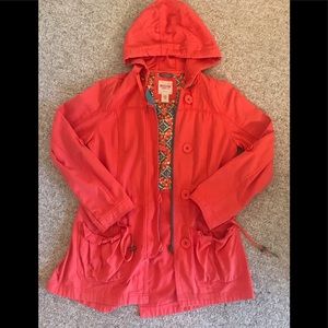 Orange spring jacket raincoat